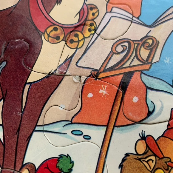 Vintage Golden Frame Tray Puzzle Rudolph the Red Nosed Reindeer 80s - Picture 5 of 8